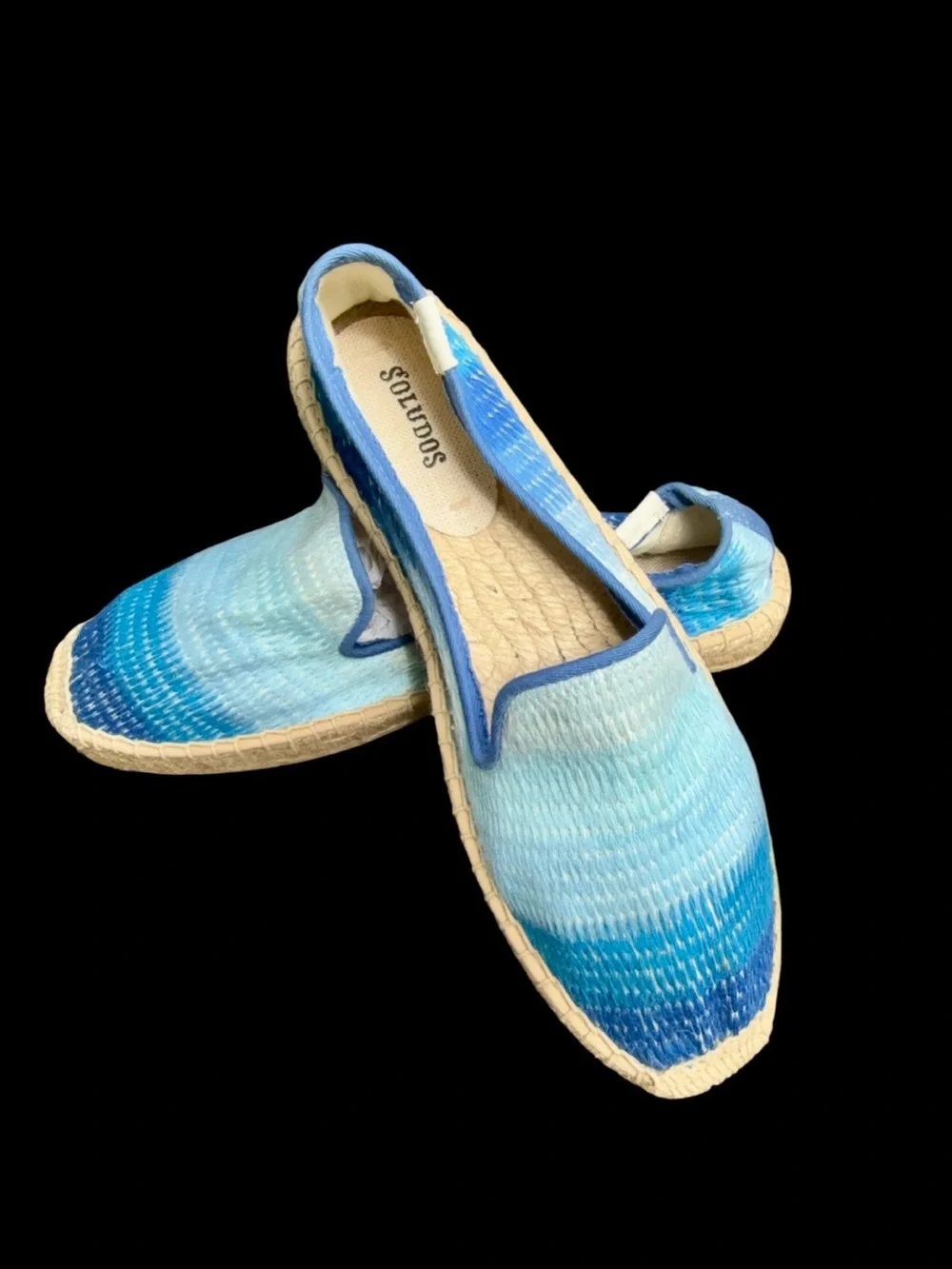 SOLUDOS Platform Espadrilles Blue Ombré 8.5 NEW